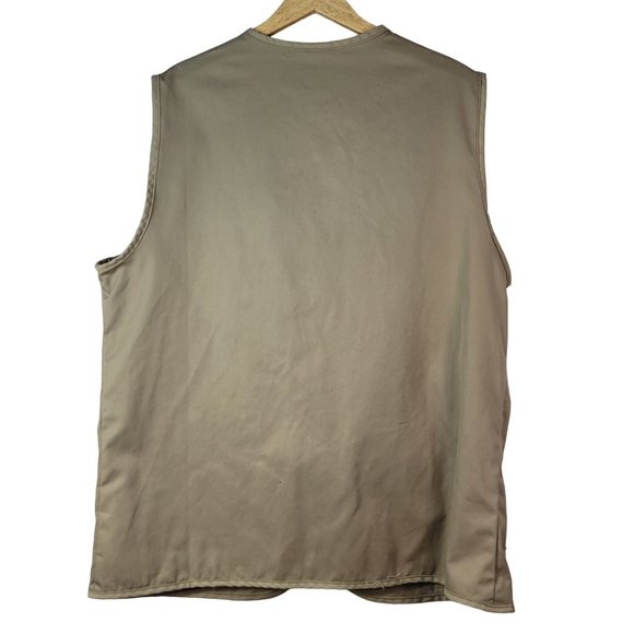 Ideal Utility Vest Brown Khaki Large Pockets Zip USA Made Photo Hunting Hiking - Picture 4 of 9